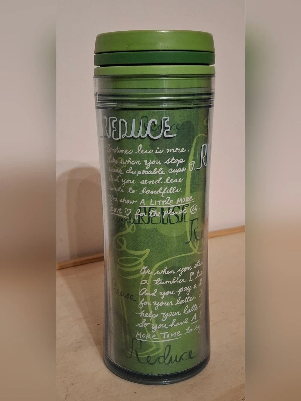 2008 Starbucks tumbler, green 